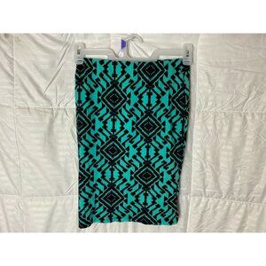 WET SEAL Y2K STRETCH SKIRT JUNIORS WOMENS SIZE MEDIUM 7/9 TURQUOISE BLACK M mini